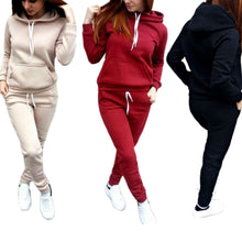 Load image into Gallery viewer, WENYUJH 2 Piece Set Women Hoodies Pant Clothing Set Warm Newest Clothes Ladies Solid Tracksuit Women Set Top Pants Suit Female