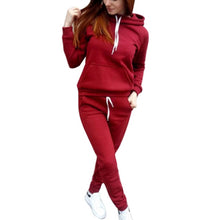 Load image into Gallery viewer, WENYUJH 2 Piece Set Women Hoodies Pant Clothing Set Warm Newest Clothes Ladies Solid Tracksuit Women Set Top Pants Suit Female